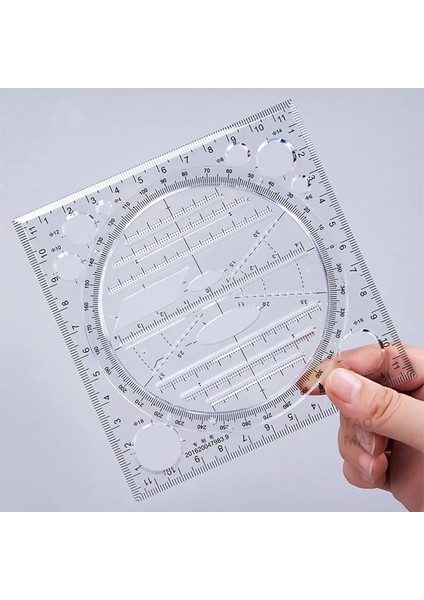 Siyah Stil Çok Fonksiyonlu Çizim Şablonu Sanat Tasarımı Mimar Stereo Geometri Elips Çizim Ölçek Cetvel Ölçme Aracı Çok Amaçlı (Yurt Dışından) fırsatları