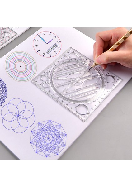 Siyah Stil Çok Fonksiyonlu Çizim Şablonu Sanat Tasarımı Mimar Stereo Geometri Elips Çizim Ölçek Cetvel Ölçme Aracı Çok Amaçlı (Yurt Dışından) indirimleri