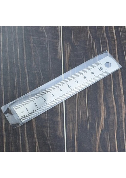 10CM 4 Inç Tarzı Metal Düz Cetvel 10CMMTAINLESS Çelik Çift Taraflı Cetvel Ölçme Aleti Ofis Okul Kırtasiye (Yurt Dışından)
