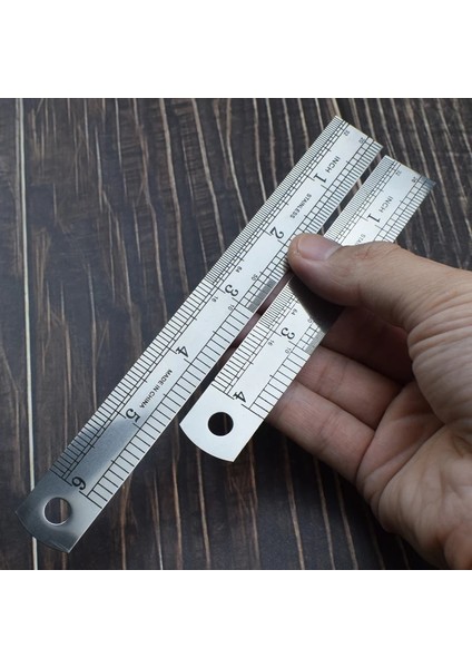 10CM 4 Inç Tarzı Metal Düz Cetvel 10CMMTAINLESS Çelik Çift Taraflı Cetvel Ölçme Aleti Ofis Okul Kırtasiye (Yurt Dışından)