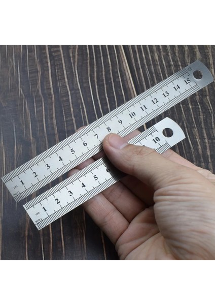 10CM 4 Inç Tarzı Metal Düz Cetvel 10CMMTAINLESS Çelik Çift Taraflı Cetvel Ölçme Aleti Ofis Okul Kırtasiye (Yurt Dışından)