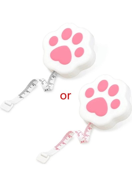 Pembe Stil Mini Kedi Pençesi Şeklinde Geri Çekilebilir Vücut Ölçü Bandı Basmalı Düğmeli Geri Çekme Vücut Bezi Dikiş Terzileri Için Ölçme Bandı (Yurt Dışından) modelleri