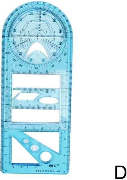 D Stili Çok Fonksiyonlu Geometrik Cetvel Geometrik Çizim Şablonu Okul Ofis Mimarisi Tedarik Cetvelleri Için Ölçme Aracı (Yurt Dışından)