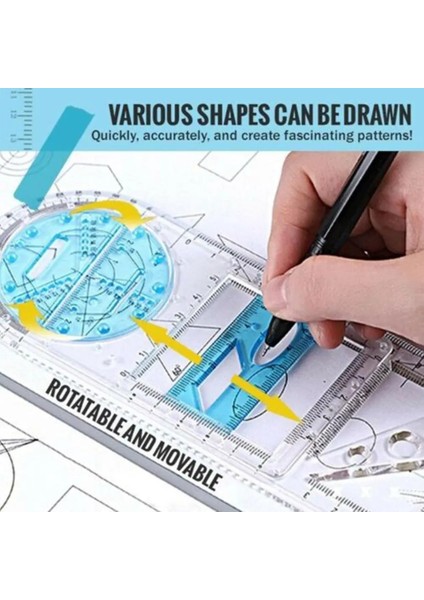D Stili Çok Fonksiyonlu Geometrik Cetvel Geometrik Çizim Şablonu Okul Ofis Mimarisi Tedarik Cetvelleri Için Ölçme Aracı (Yurt Dışından) fiyatları