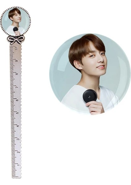 No.1 Tarzı 10 cm Metal Cetvel Sanat Çizim Malzemeleri Ordu Bombası Kpop Boys - V Jung Kook Jımın Rm Suga Jın J Hope - K-Pop Albümü Love Yourself (Yurt Dışından)