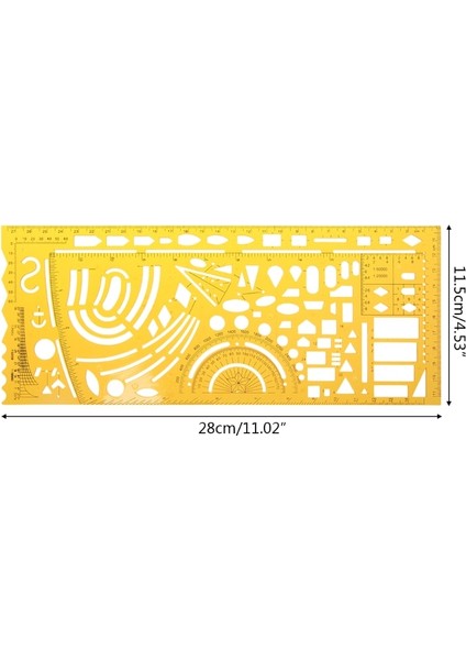 NO.492 Stili Dayanıklı K Reçine Askeri Çizim Şablonu Çizim Cetvel Şablonu Ölçme Aracı (Yurt Dışından)