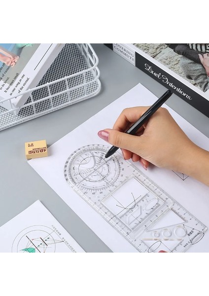 Mavi-Lise Tarzı 2021 Yeni Çok Işlevli Dönebilen Çizim Şablonu Cetvel Geometrik Ölçme Ressamlığı Öğretim Cetvel Öğrenciler Için Çizim Cetvel (Yurt Dışından)