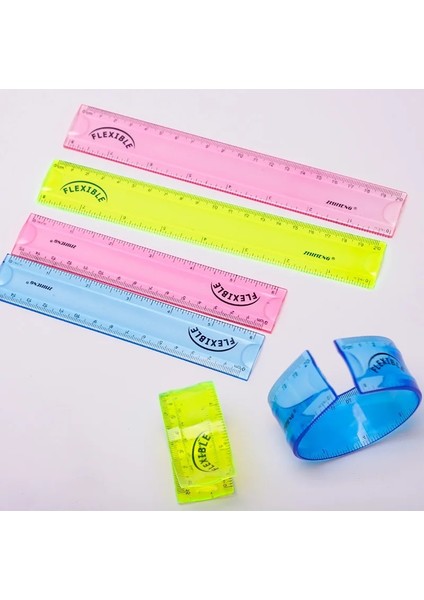 B8P Stili Oft Cetvel Çok Renkli Öğrenci Esnek Cetvel Bant Okul Ölçü Aracı 15CM 20CM Düz Cetvel Ofis Okul Malzemeleri (Yurt Dışından) fiyatları