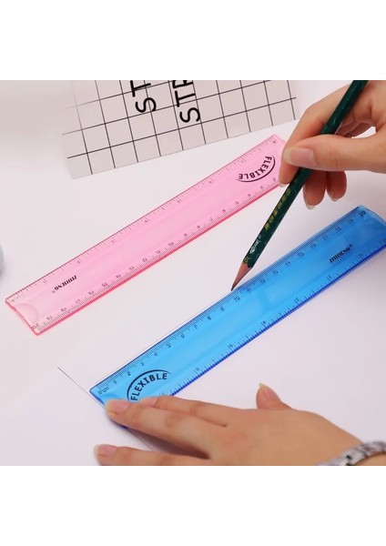 B8P Stili Oft Cetvel Çok Renkli Öğrenci Esnek Cetvel Bant Okul Ölçü Aracı 15CM 20CM Düz Cetvel Ofis Okul Malzemeleri (Yurt Dışından) modelleri