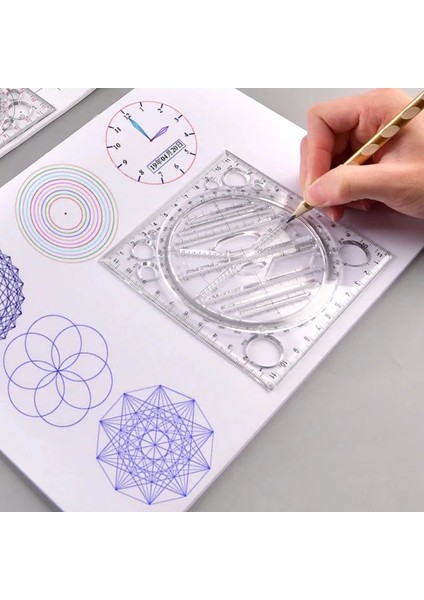 D 2 Adet Tarzı Dönebilen Çizim Şablonu Sanat Tasarımı Inşaat Mimarı Stereo Geometri Daire Çizimi Ölçme Ölçeği Cetvel (Yurt Dışından) fırsatları