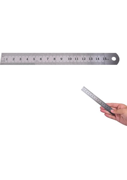 1 Adet Paslanmaz Çelik Metrik Kural Hassas Çift Taraflı Ölçme Aracı 15 cm Metal Cetvel Sıcak Satış (Yurt Dışından)