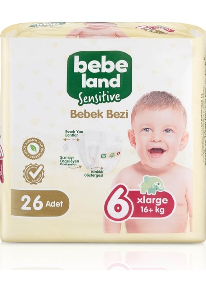 Sensitive Bebek Bezi Xlarge 6 Numara 26'lı