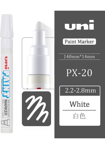 Beyaz 1 Adet Tarzı Uni Renkli Sanat Marker Kalem Boya Işaretleyici Okul Kırtasiye Ofis Malzemeleri Işaretleme Kalemi Kalıcı Boya Sanat Işaretleme Kalemleri Px-20 (Yurt Dışından)