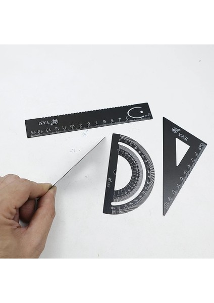 1 Adet Gümüş Tarzı Yeni Alüminyum Alaşımlı Cetvel Alüminyum Iletki Öğrencileri Matematik Geometri Metal Üçgen Cetvel Seti Ofis Okul Malzemesi (Yurt Dışından) indirimleri