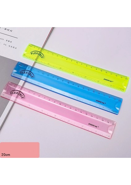 B8P Stili Oft Cetvel Çok Renkli Öğrenci Esnek Cetvel Bant Okul Ölçü Aracı 15CM 20CM Düz Cetvel Ofis Okul Malzemeleri (Yurt Dışından) indirimleri