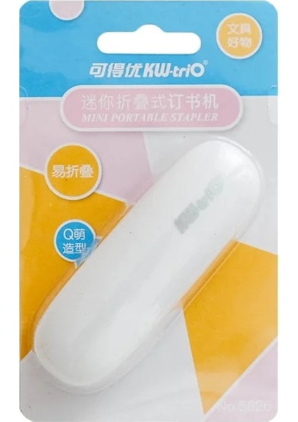 Beyaz Stil Mini Taşınabilir Katlanır Zımba Renkli Kabuk Bağlayıcı Kullanım Zımba Ofis Ciltleme Araçları Okul Malzemeleri F7019 (Yurt Dışından)
