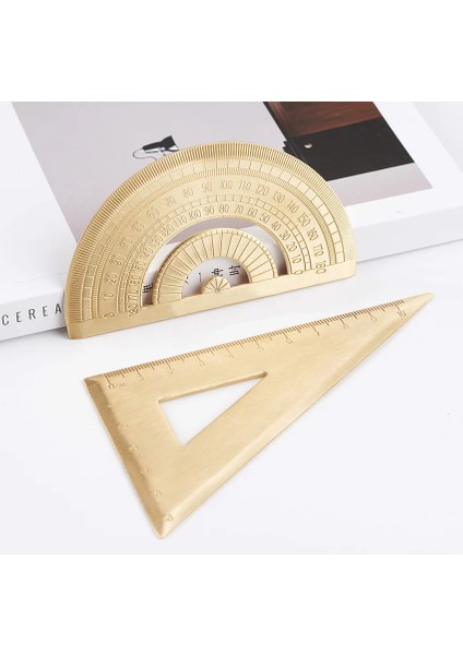D-Pirinç Tarzı 20CM Pirinç Düz Cetvel Okul Çocukları Hediye Seti Ölçü Aletleri 12CM 15CM 18CM Metal Bakır Cetvel Kawaii Kırtasiye Aksesuarları (Yurt Dışından) fırsatları