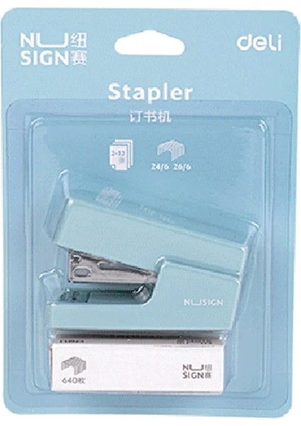 Blue-1box Zımba Stili Nusign Mini Zımba Küçük Zımba Taşınabilir Ofis El Emek Tasarruflu Zımba Ciltleme Aracı Öğrenciler Kırtasiye Aksesuarları (Yurt Dışından)