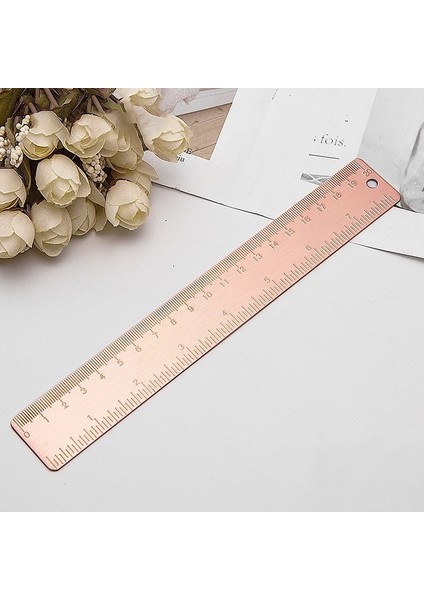 B-20CM Kırmızı Pirinç Tarzı 20CM Pirinç Düz Cetvel Okul Çocukları Hediye Seti Ölçü Aletleri 12CM 15CM 18CM Metal Bakır Cetvel Kawaii Kırtasiye Aksesuarları (Yurt Dışından)