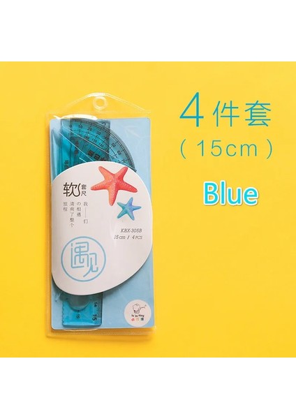 Mavi 15CM Tarzı Et Yumuşak Bükülebilir Düz Cetvel 15CM 20CM Iletki Üçgen Kural Plastld Öğrenci Kırtasiye Malzemeleri (Yurt Dışından)