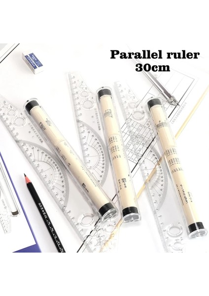 1 Parça Tarzı Paralel Cetvel Profesyonel Mimar Tasarım Çizim Haddeleme Çeviri Cetvel 30CM El Boyaması Tasarım Çizimdaire Iletki (Yurt Dışından)