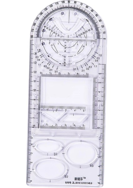Stilc Stili Çok Fonksiyonlu Geometrik Cetvel Geometrik Çizim Şablonu Açı ve Daire Oluşturucu Okul Ofis Mimarisi Için Geometrik Çizim (Yurt Dışından)
