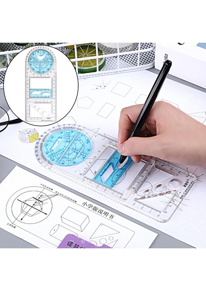 Stilc Stili Çok Fonksiyonlu Geometrik Cetvel Geometrik Çizim Şablonu Açı ve Daire Oluşturucu Okul Ofis Mimarisi Için Geometrik Çizim (Yurt Dışından) indirimleri