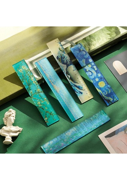 Selamlama Dalgası Stili Sanat Galerisi Boyama Düz Cetvel 15CM Akrilik Plastik Ölçme Kuralı Yıldızlı Gece Gün Doğumu Çiçek Ofis Okul Malzemeleri A6318 (Yurt Dışından) fiyatları