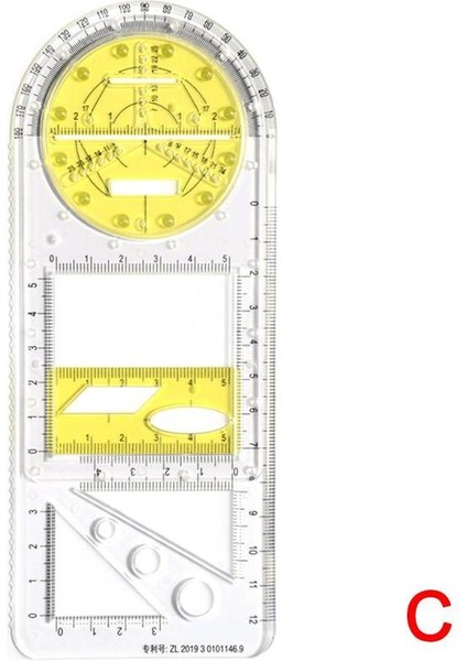 Yeoolw Şeffaf Stil Çok Fonksiyonlu Geometrik Cetvel Geometrik Çizim Şablonu Aktif Çizim Cetvel Için Ölçme Aracı Okul Ofis Tedarik Cetvel (Yurt Dışından)