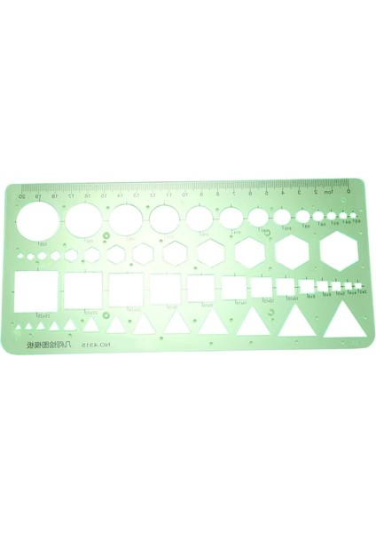 Yeşil Plastik Daireler Kareler Altıgenler Geometrik Şablon Cetvel (Yurt Dışından) fiyatları