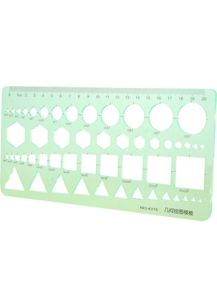 Yeşil Plastik Daireler Kareler Altıgenler Geometrik Şablon Cetvel (Yurt Dışından) modelleri