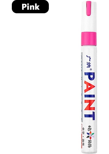 Pembe Tarzı Renkler Su Geçirmez Çabuk Kuruyan Araba Lastiği Lastik Sırtı Kauçuk Metal Kalıcı Boya Marker Kalem Sabit Boyama Malzemeleri (Yurt Dışından)