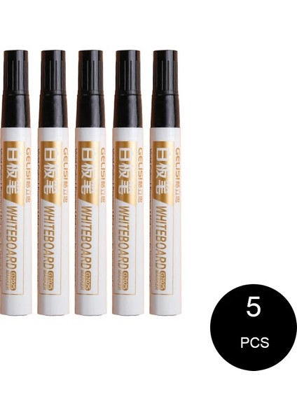 Siyah 5 Adet Tarzı Beyaz Tahta Işaretleme Kalemi - Jıkun Öğretmen Okulu Ofisi Için Silinebilir Su Bazlı Beyaz Tahta Işaretleyici Siyah Mavi Kırmızı (Yurt Dışından)