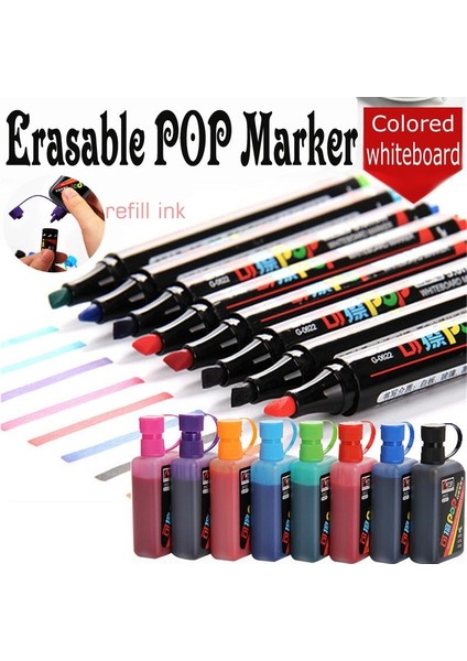 5mm 8 Renk Stili Genvana 8 Karışık Renkli Kuru Silme Beyaz Tahta Pop Işaretleyiciler Silme Beyaz Tahta Doldurulabilir Işaretleyiciler Keski Ucu Düşük Koku (Yurt Dışından) fiyatları