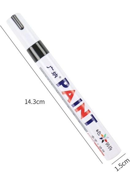 Siyah Stil Renkler Su Geçirmez Araba Lastiği Lastik Sırtı Kauçuk Metal Kalıcı Boya Marker Kalem Sabit Boyama Malzemeleri (Yurt Dışından)