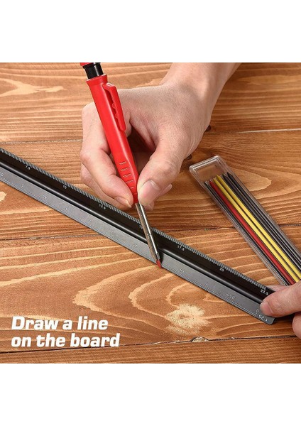 Siyah Doldurma Stili Marangoz Kalemi ve Dolum Kabloları Dahili Kalemtıraş Mekanik Derin Alet Işaretleyici Işaretleme Işaretleyici Kalem Deliği O2S6 (Yurt Dışından) fiyatları