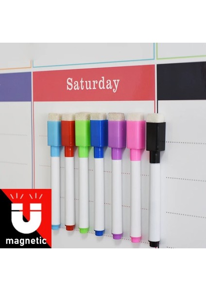E 8 Adet Siyah Stil 8 Adetlot Renkli Siyah Okul Sınıf Malzemeleri Manyetik Beyaz Tahta Kalem Işaretleyiciler Kuru Silgi Sayfaları Çocuk Cetvel Kalemi (Yurt Dışından) indirimleri