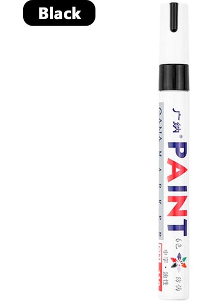 Siyah Stil 12 Renk Boya Marker Kalem Solmaya Dayanıklı Araba Lastiği Lastik Sırtı CD Metal Kalıcı Boya Marker Graffti Yağlı Macador Caneta Kırtasiye (Yurt Dışından)