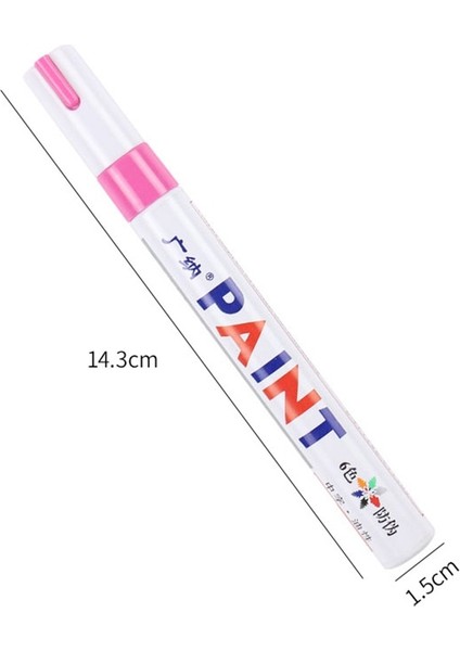 Pembe Tarzı Renkler Su Geçirmez Araba Lastiği Lastik Sırtı Kauçuk Metal Kalıcı Boya Marker Kalem Sabit Boyama Malzemeleri (Yurt Dışından)