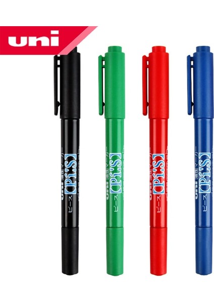 Kırmızı Stil 4 Adet Japan Unı Işaretleme Kalemi PA-121T Çift Başlı Yağ ve Solmayan Işaretleme Kalemi Kırmızı, Mavi ve Siyah (Yurt Dışından) fiyatları