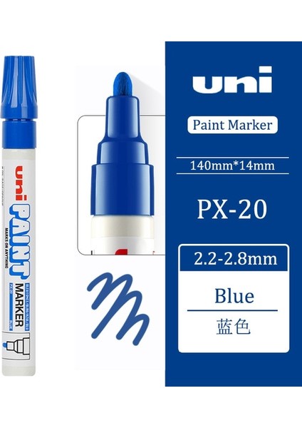 Mavi Stil 1 Parça Mitsubx Renkler Su Geçirmez Araba Lastiği Lastik Sırtı Kauçuk Metal Kalıcı Boya Marker Kalem (Yurt Dışından)