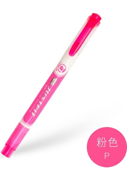 Pembe Stil Japonya Zebra Renkli Fosforlu Kalem WKT17 Yumuşak Uçlu Işaretleyici ile Çift Kafalı Eğik Uçlu Kalem Öğrenci (Yurt Dışından)