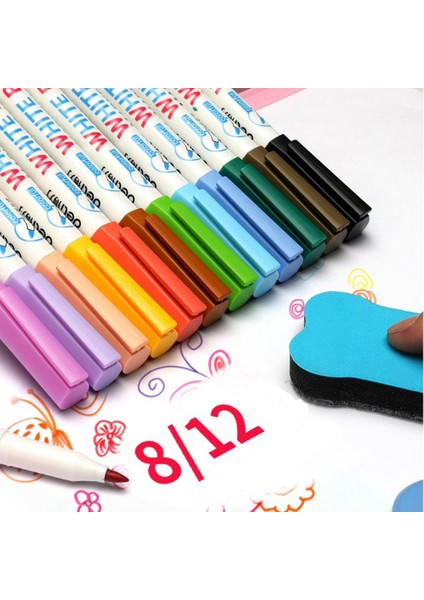 12 Renk Set Stili 12 Colorsset Beyaz Tahta Kalem Beyaz Tahta Cam Çocuklar Için Silinebilir Işaretleyici Kalem Çizim Ofis Toplantı Okul Öğretmeni (Yurt Dışından) fırsatları