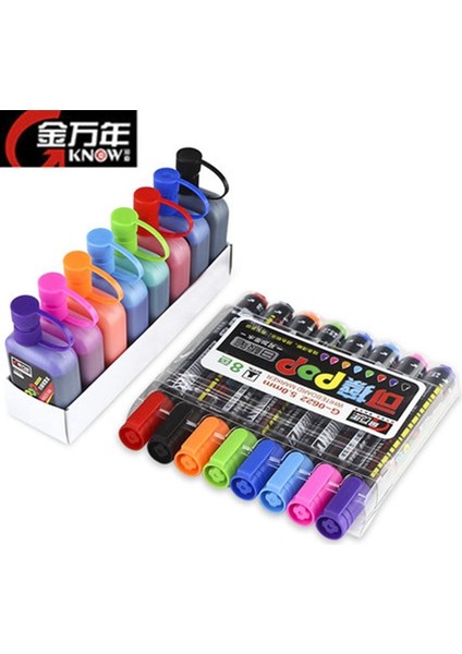 G-0622-8RENK Stili Know Pop Beyaz Tahta Markerınk 8 Renk Su Bazlı Tekrarlanan Doldurma Silinebilir Kalem Reklamposter Kalemi G (Yurt Dışından) fiyatları