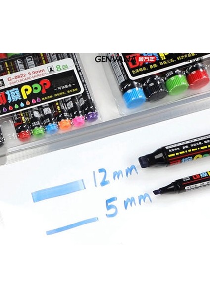 G-0622-8RENK Stili Know Pop Beyaz Tahta Markerınk 8 Renk Su Bazlı Tekrarlanan Doldurma Silinebilir Kalem Reklamposter Kalemi G (Yurt Dışından) fırsatları