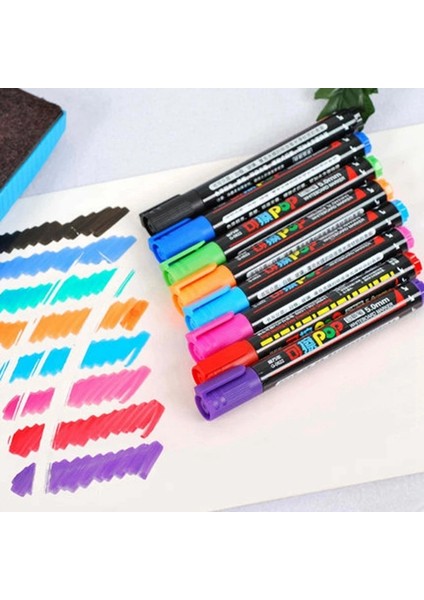 G-0622-8RENK Stili Know Pop Beyaz Tahta Markerınk 8 Renk Su Bazlı Tekrarlanan Doldurma Silinebilir Kalem Reklamposter Kalemi G (Yurt Dışından) indirimleri