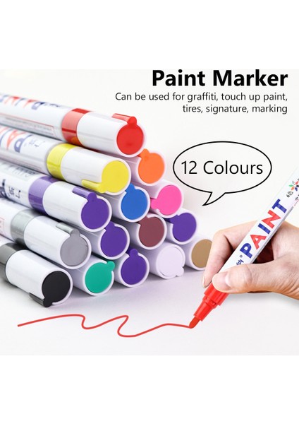 Beyaz Stil 1 Adet 12 Renk Araba Boyası Çizik Onarım Kalem Su Geçirmez Yağlı Işaretleyici Dıy Boya Yüzey Bakımı Pas Düzensiz Yüzey Ortadan Kaldırmak Için (Yurt Dışından) modelleri