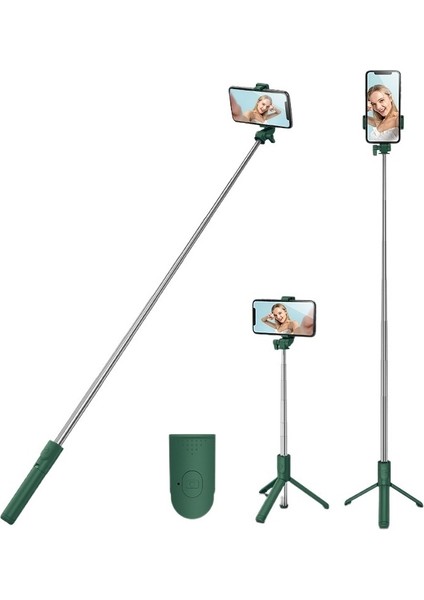 Hepsi Bir Arada Teleskopik Taşınabilir Bluetooth 1 Metre Selfie Çubuğu (Yurt Dışından)