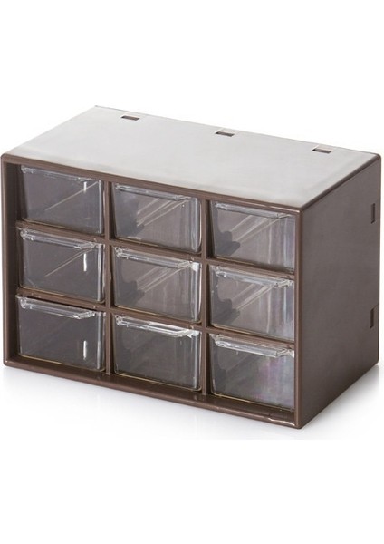 Ev Şeffaf Dokuz Kare Izgara Çekmece Mücevher Saklama Kutusu (Yurt Dışından)