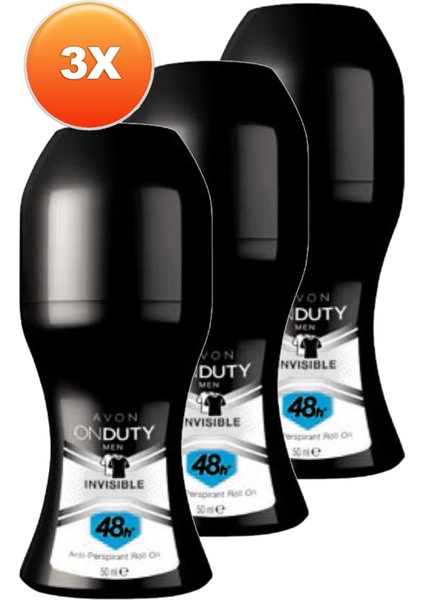 Onduty Invisible Erkek Rollon 50 Ml. Üçlü Set